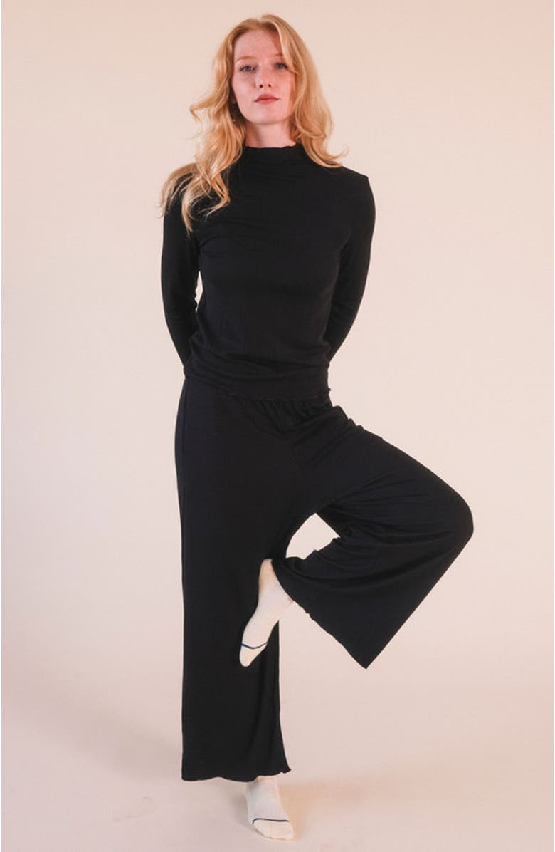 POPLINEN Norma Modal Ribbed Turtleneck, Alternate, color, Black