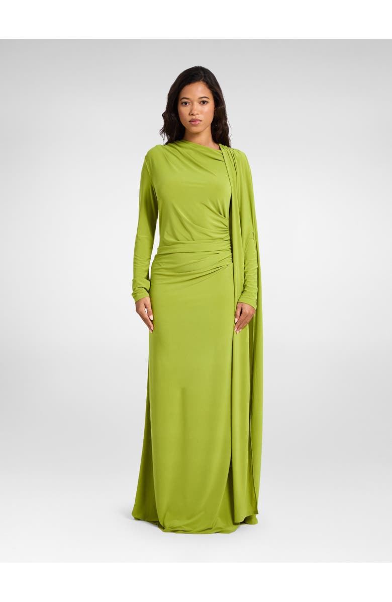 Daska Cape Dress, Main, color, Chartreuse