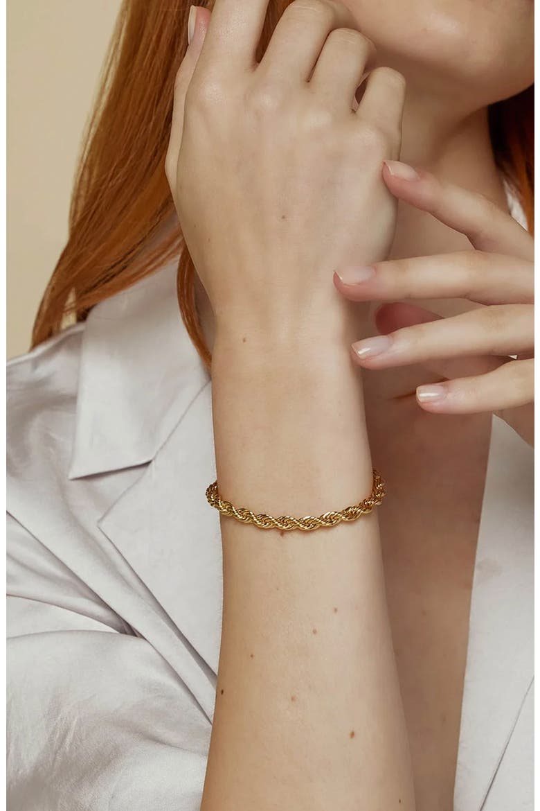 14k Gold Plated Intertwined Necklace, Bracelet & Ring Set Dainty, Alternate, color, Gold