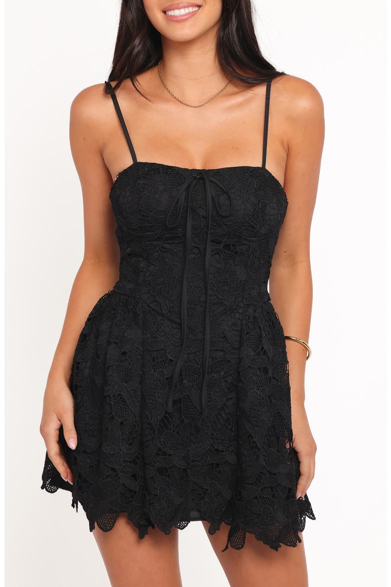 Roselle Lace Minidress, Alternate, color, BLACK
