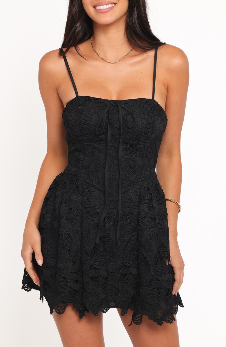 Petal & Pup Roselle Lace Minidress, Alternate, color, Black
