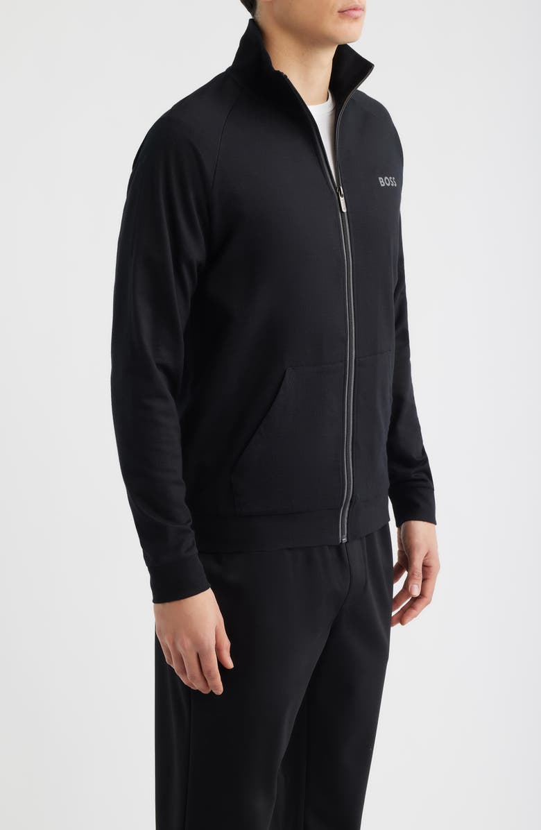 BOSS Authentic Cotton Track Jacket, Alternate, color, Black