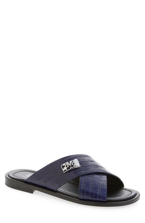 Crisscross Strap Slide Sandal (Men)