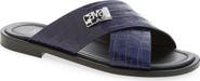 Roberto Cavalli Crisscross Strap Slide Sandal