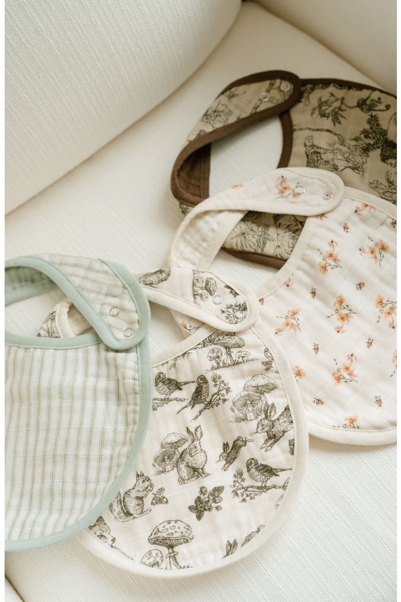Assorted 2-Pack Organic Cotton Muslin Baby Bibs, Alternate, color, EGGSHELL/ SEA