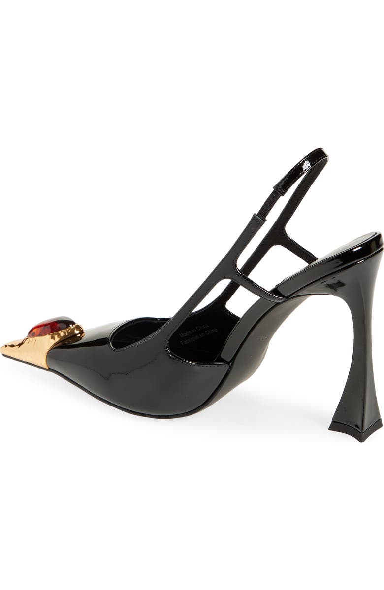 Jeffrey Campbell Sorcerer Pointed Toe Slingback Pump, Alternate, color, Black Patent Gold Brown