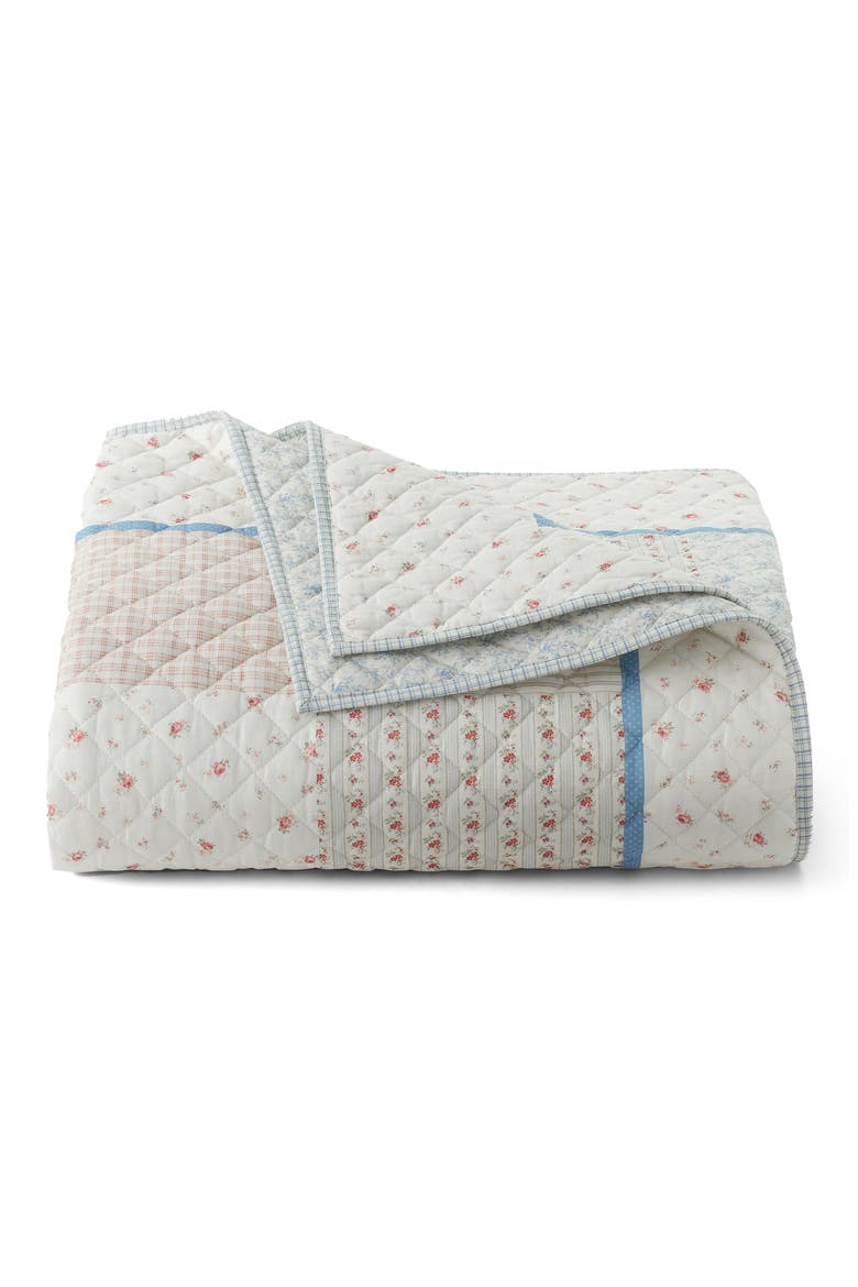 Marissa Patchwork & Floral Reversible Cotton Quilt, Alternate, color, TRUE CREAM MULTI