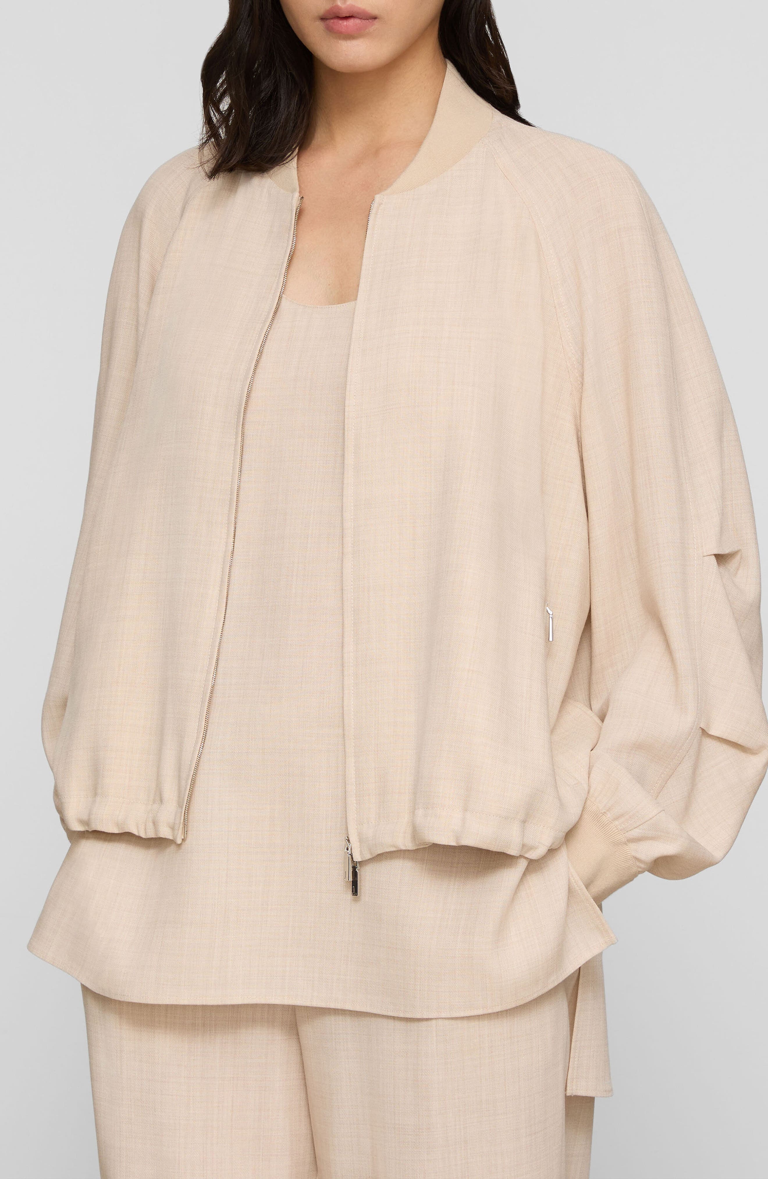 Oversize Wool & Silk Bomber Jacket
