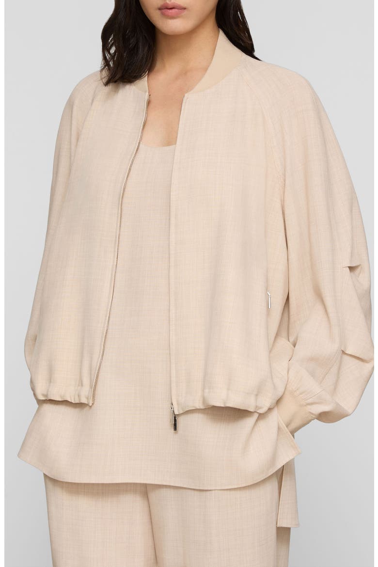 Oversize Wool & Silk Bomber Jacket, Main, color, TAUPE MELANGE