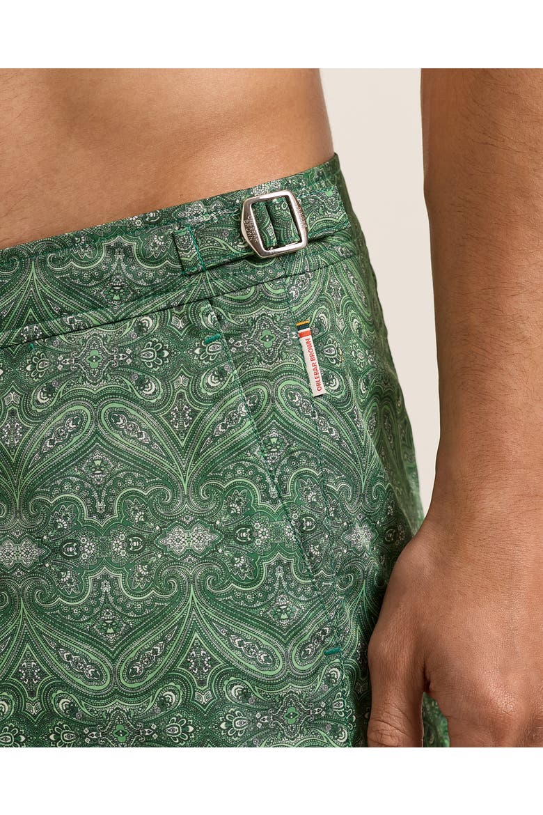 Setter Exclusive Shorter-Length Tailored-Fit Swim Shorts, Alternate, color, BANANA LEAF