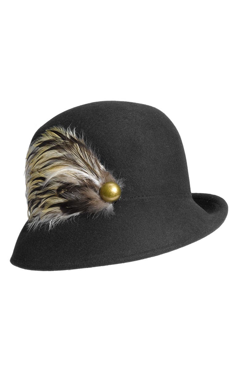 Jessica Simpson Feathered Cloche, Main, color, 