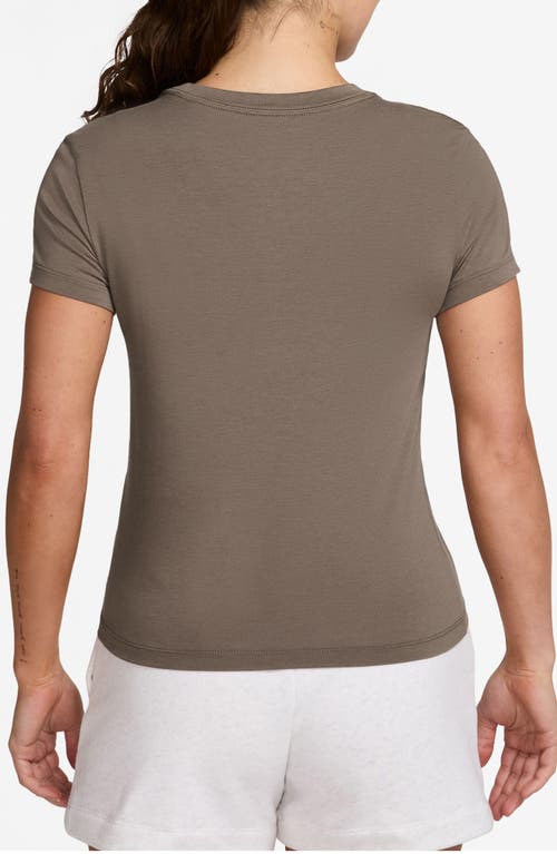 Nike Sportswear Club Chill Knit Mod Crop T-shirt In Brown