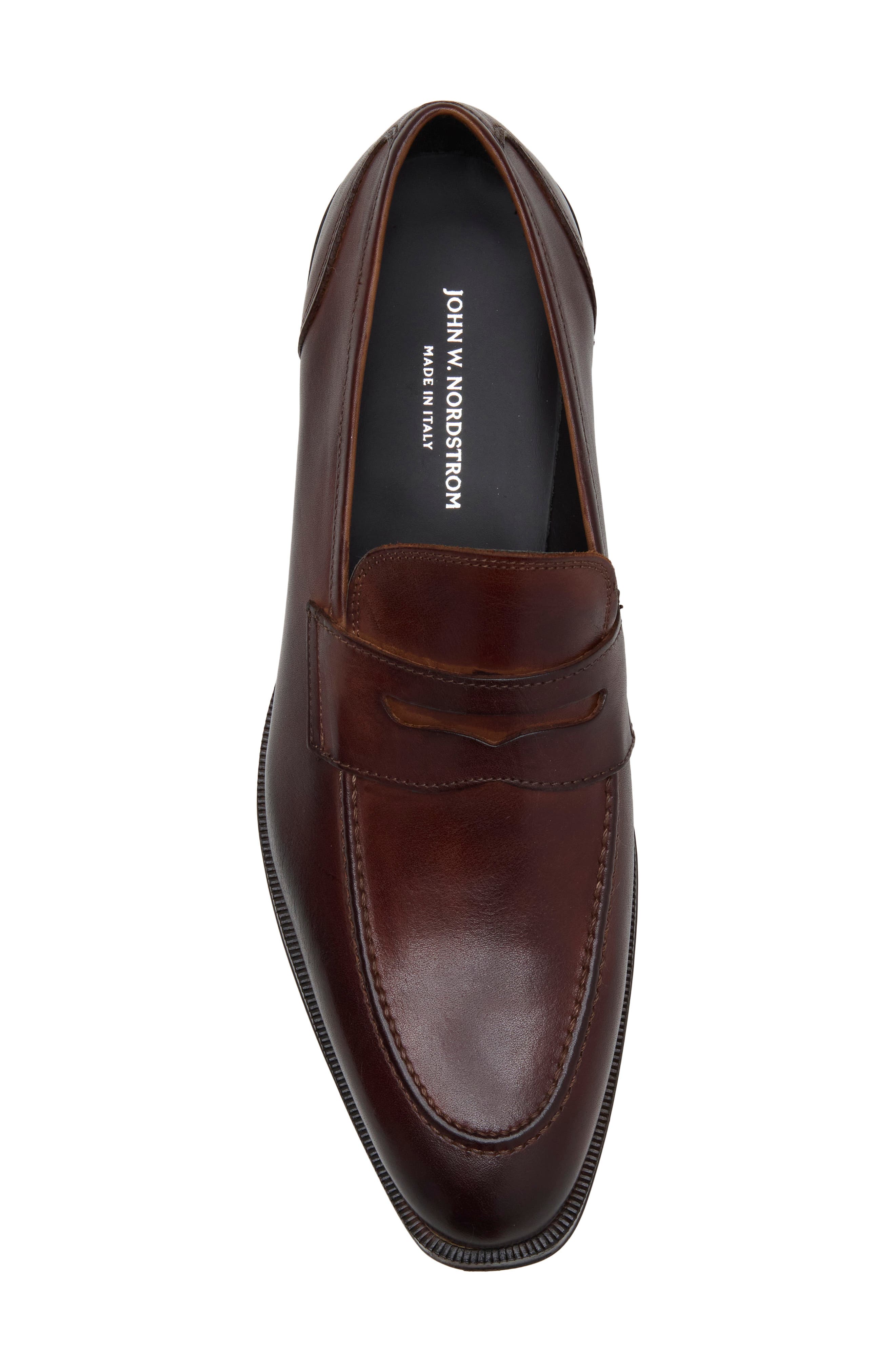Spoleto Leather Penny Loafer, Alternate, color, BROWN MAHOGANY LEATHER