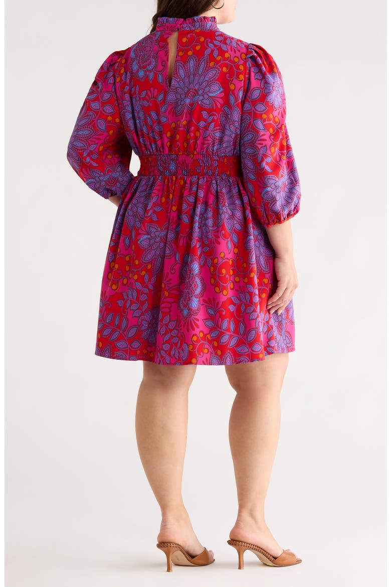Darret Esmae Floral Pleated Dress, Alternate, color, FUCHSIA-MULTI