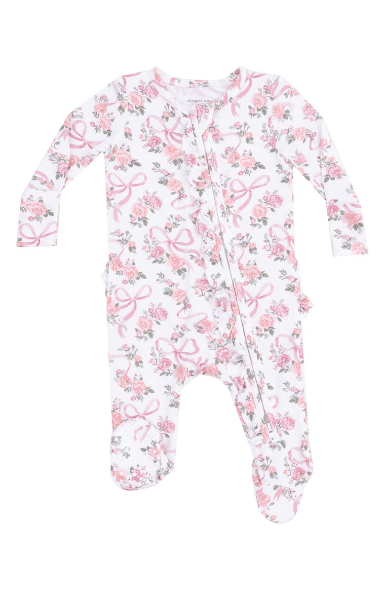 Angel Dear Ribbons & Roses Print Footie, Main, color,