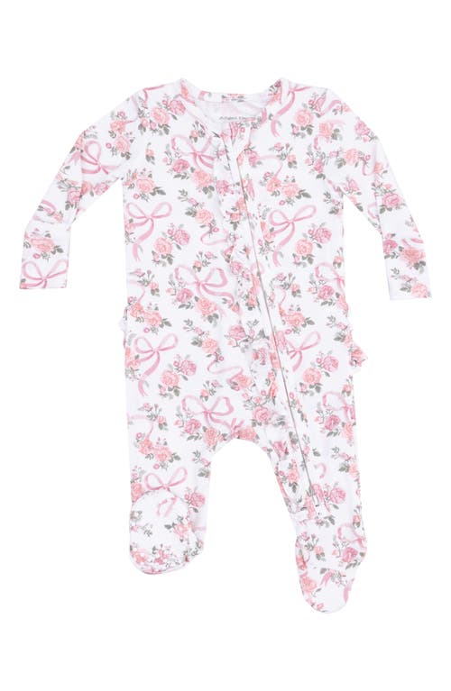 Shop Angel Dear Ribbons & Roses Print Footie In Pink