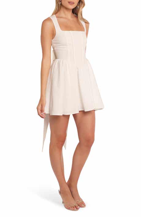 Petal & Pup Mayra Bow Back Cotton & Linen Minidress