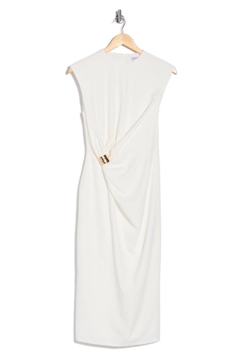 Charmi Cap Sleeve Midi Dress, Alternate, color, WHITE