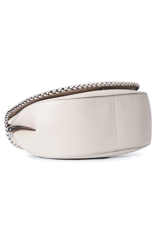 Oryany Bentley Leather Saddle Bag In White
