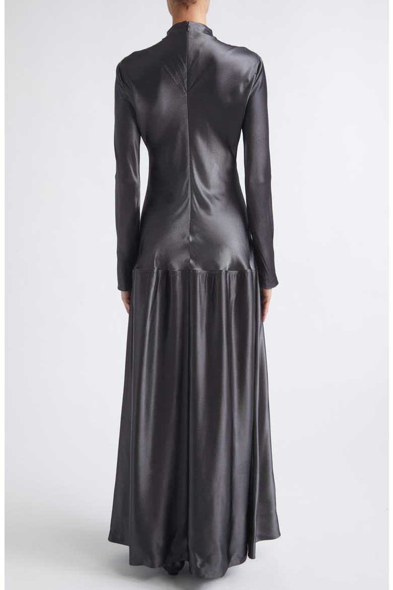 Mila Bias Cut Long Sleeve Gown, Alternate, color, GREY