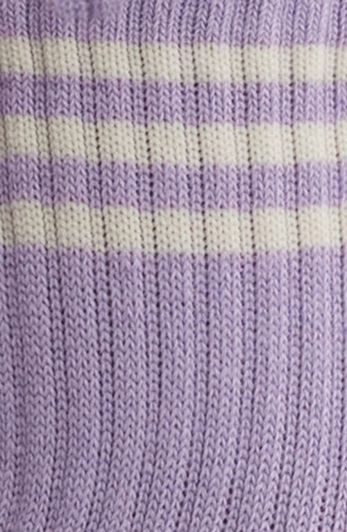 Le Bon Shoppe Girlfriend Stripe Quarter Socks In Purple