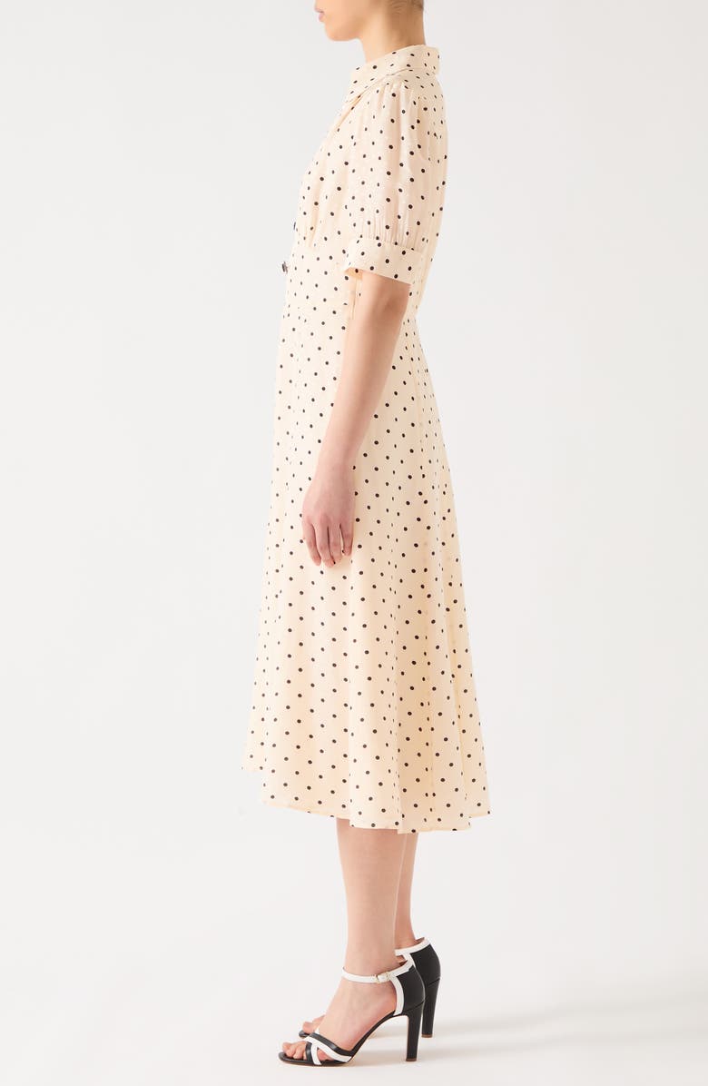 LK Bennett Sophie Polka Dot Dress, Alternate, color, Cream