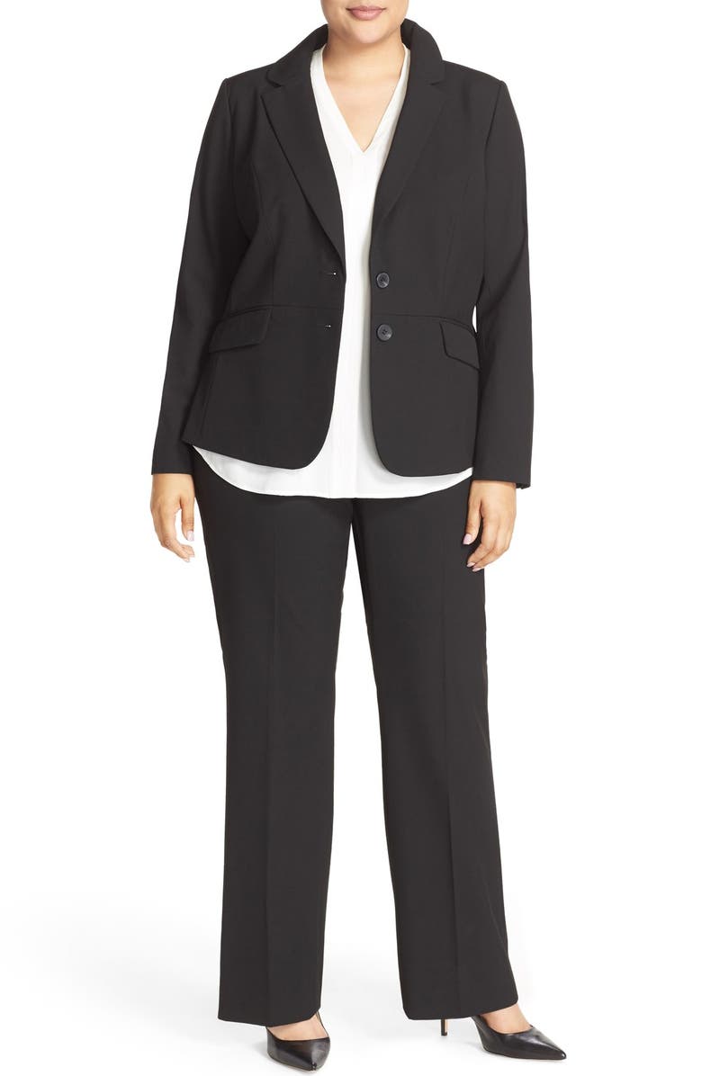 Sejour 'Ela' Stretch Curvy Fit Wide Leg Suit Pants, Alternate, color, 