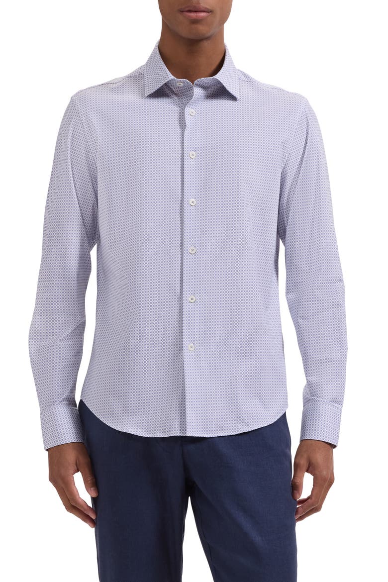 James OoohCotton® Geo Print Button-Up Shirt, Main, color, ORCHID