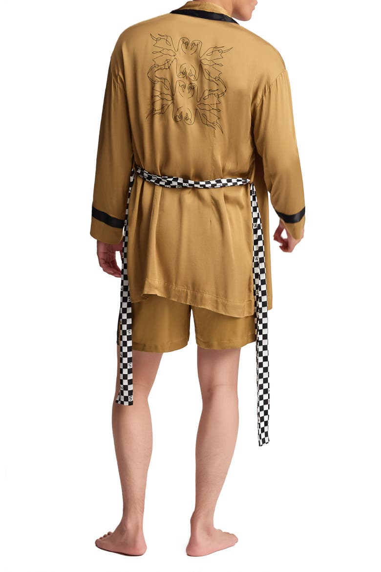 Swn  Love Silk Robe, Alternate, color, Gold