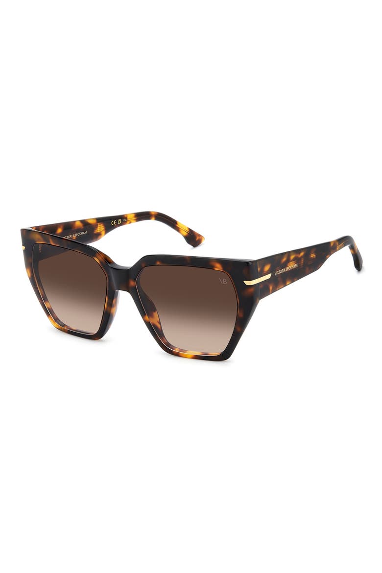 57mm Gradient Square Sunglasses, Alternate, color, BROWN HAVANA/ BROWN SF