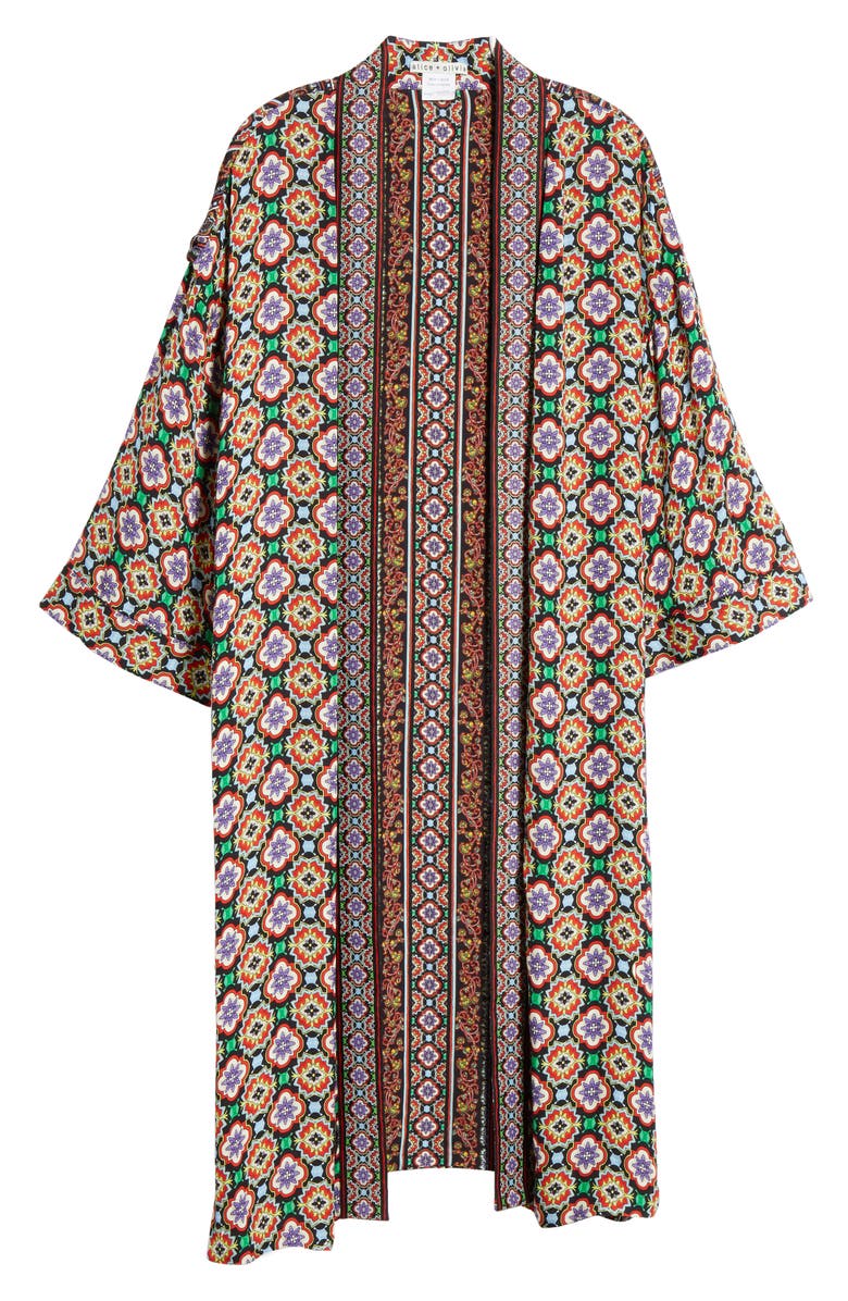Alice + Olivia Lynn Print Mid-Length Kimono, Alternate, color, 