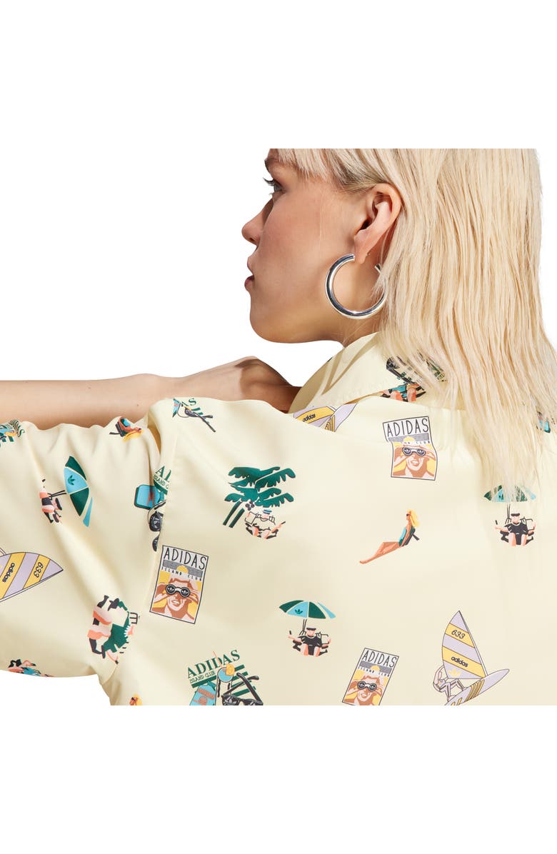 adidas Originals Oversize Short Sleeve Button-Up Shirt, Alternate, color, 