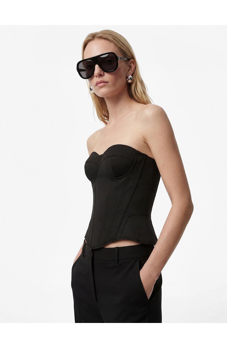 ZDNU 81041892 Structured Satin Strapless Corset, Alternate, color, Black