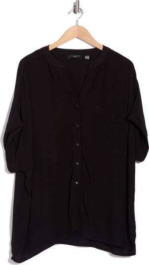 Elbow Sleeve Button-Up Shirt