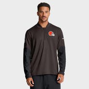 Nike Men's Nike Brown Cleveland Browns Sideline Dri-FIT Half-Zip Pullover