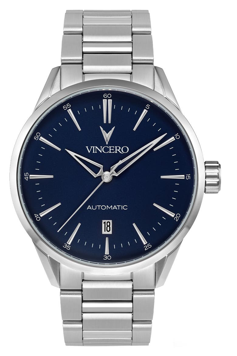 Icon Automatic Bracelet Watch, 41mm, Main, color, BLUE / SILVER