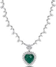 Julianna B. Colored & White Cubic Zirconia Heart Necklace