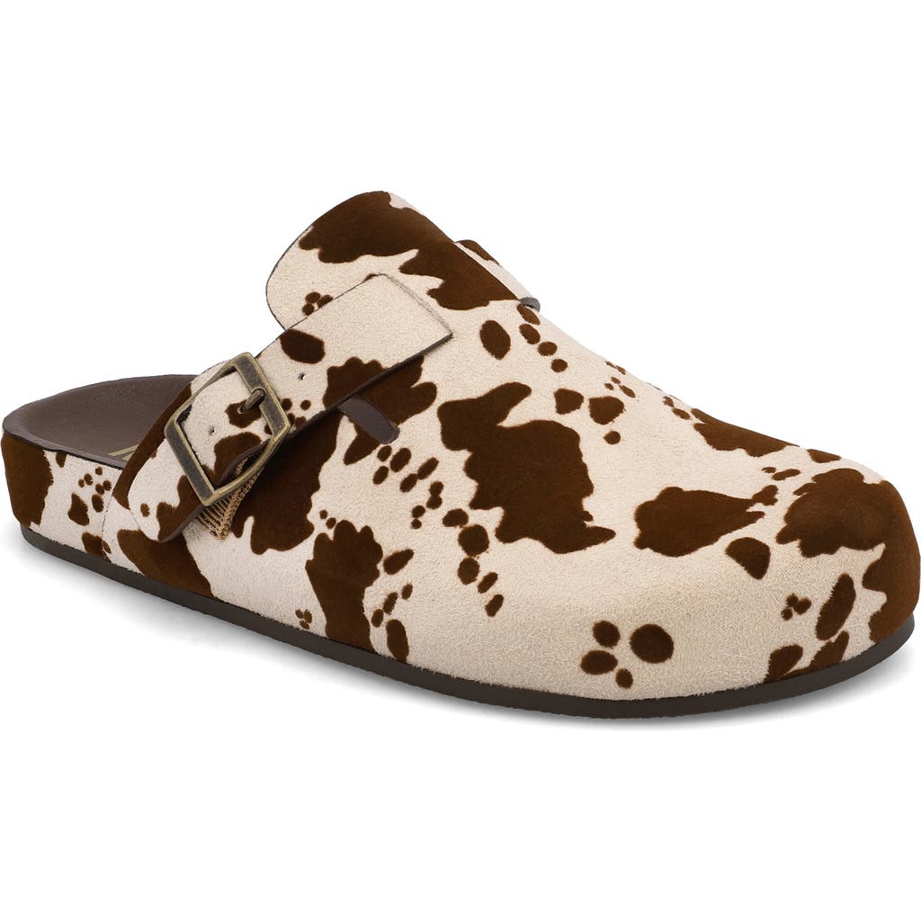 Mia Animal Print Buckle Mule In Neutral