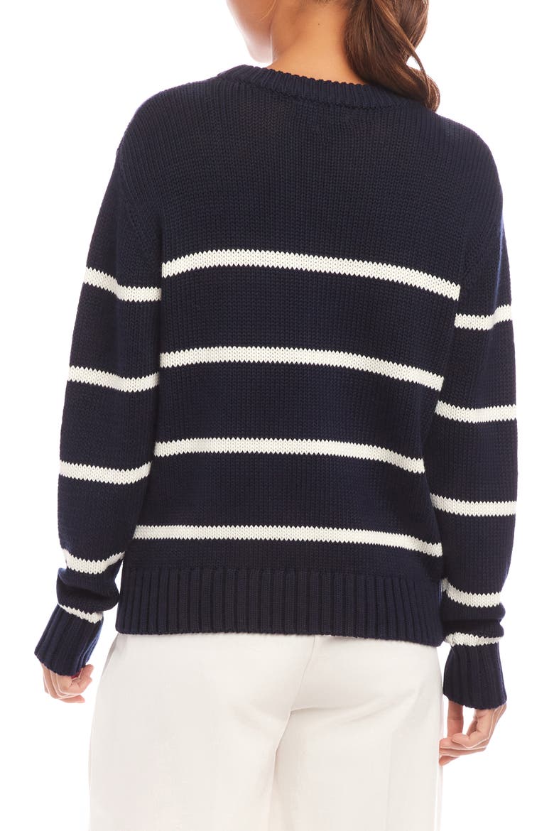 Stripe Crewneck Sweater, Alternate, color, NAVY