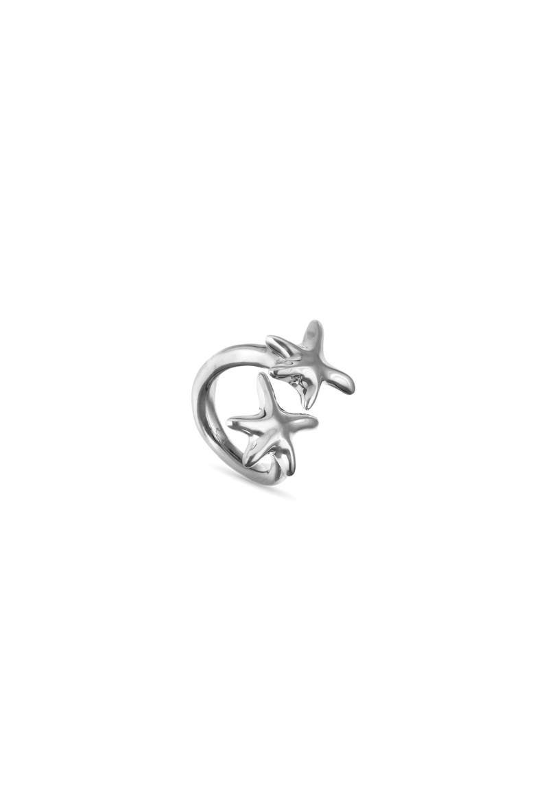 Silver-Tone Double Star ring, Alternate, color, Silver