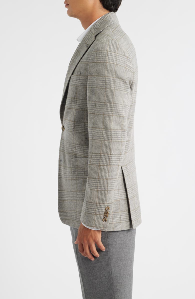 Jack Victor Hampton Tan Glen Check Knit Wool Sport Coat, Alternate, color, Grey