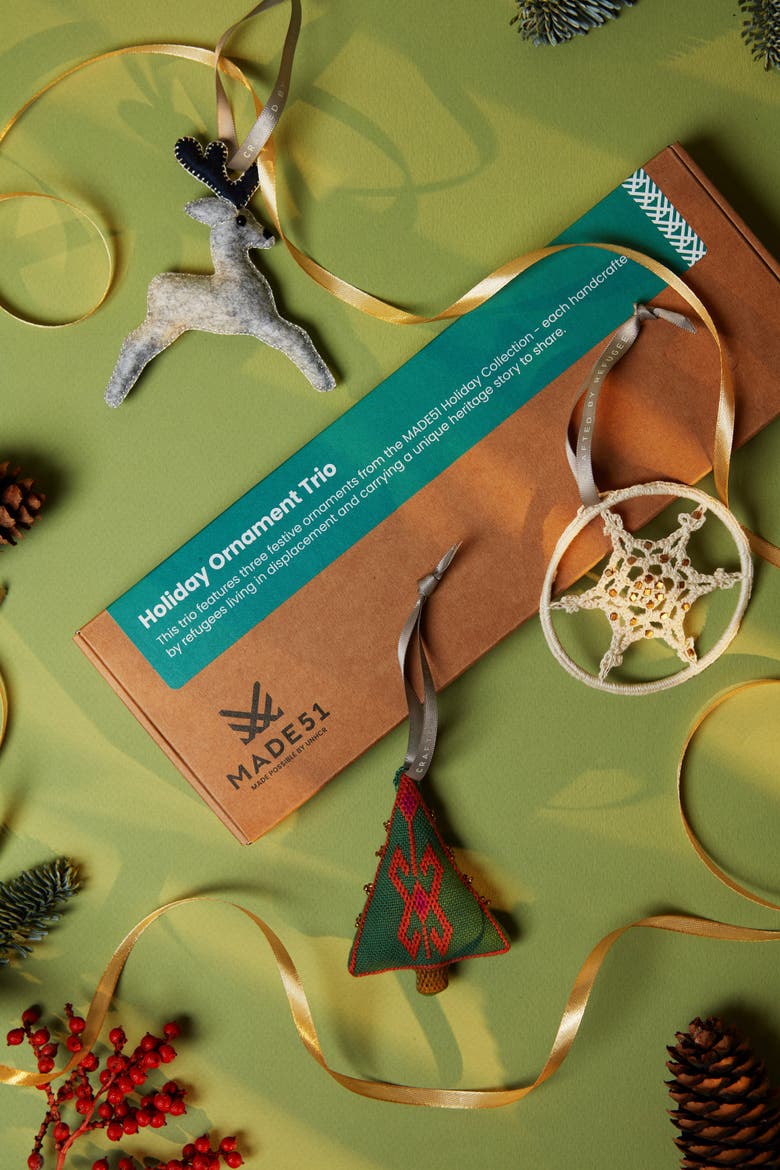 Serene Winter Trio - Ornaments, Alternate, color, Green