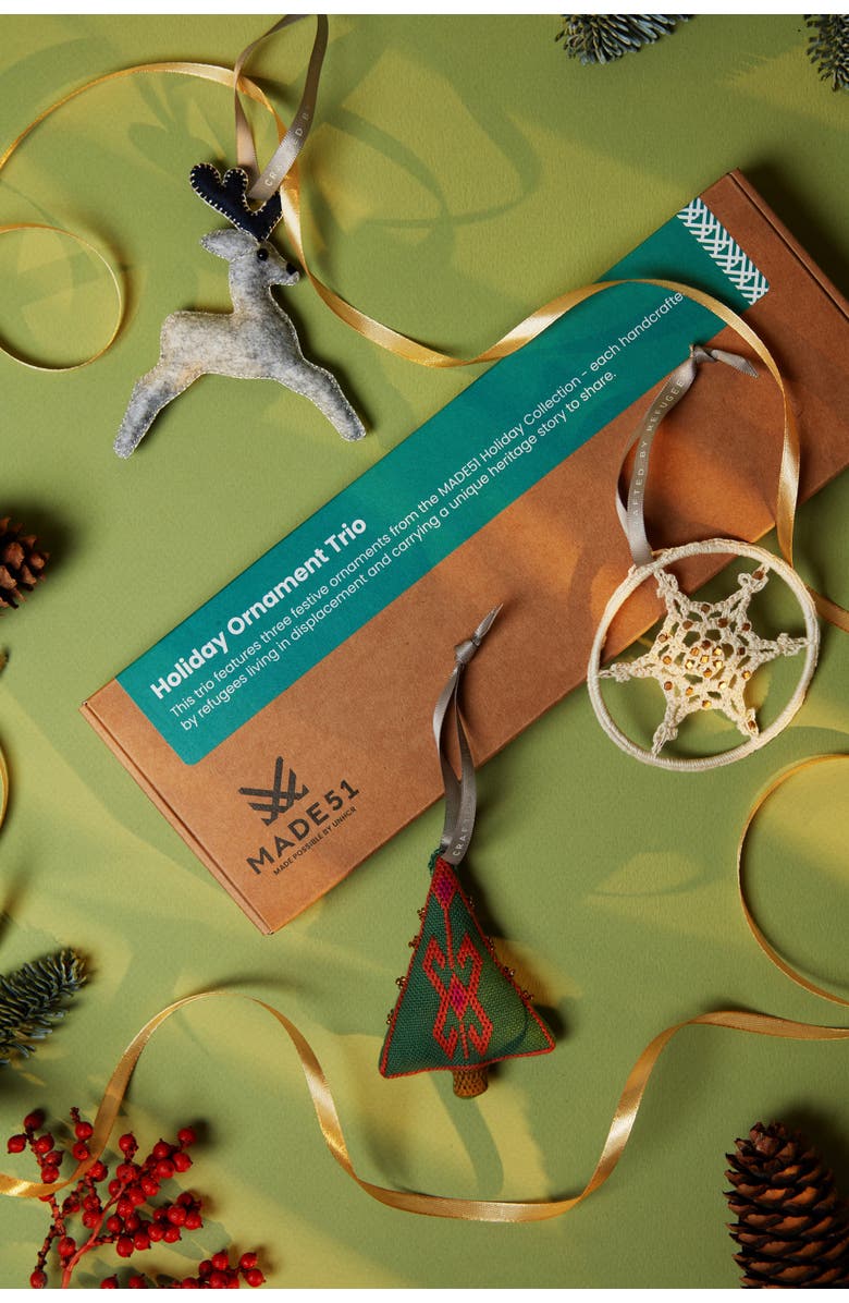 Made51 Serene Winter Trio - Ornaments, Alternate, color, Green