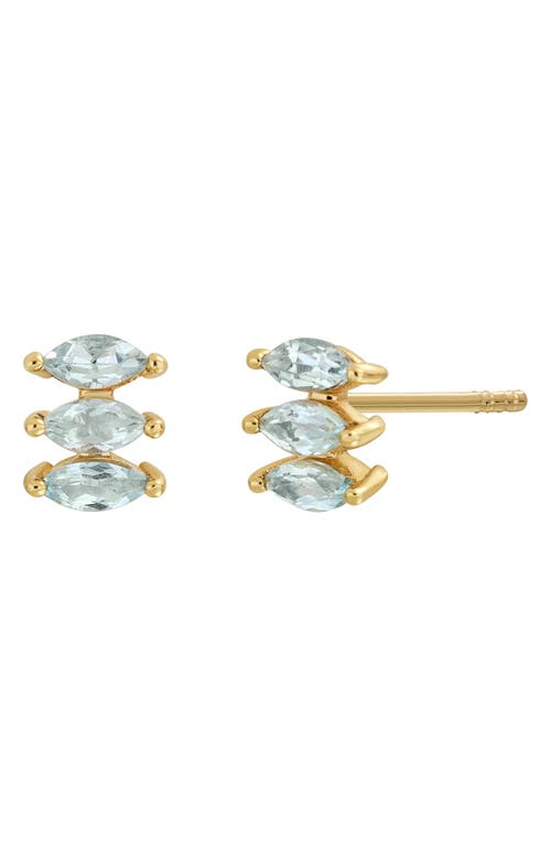 Bony Levy 14k Gold Marquise Sky Blue Topaz Stud Earrings In Gold