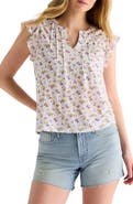 Lucky Brand Floral Pintuck Top