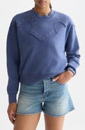 Scotch & Soda Stud Detail Exposed Seam Cotton Sweatshirt