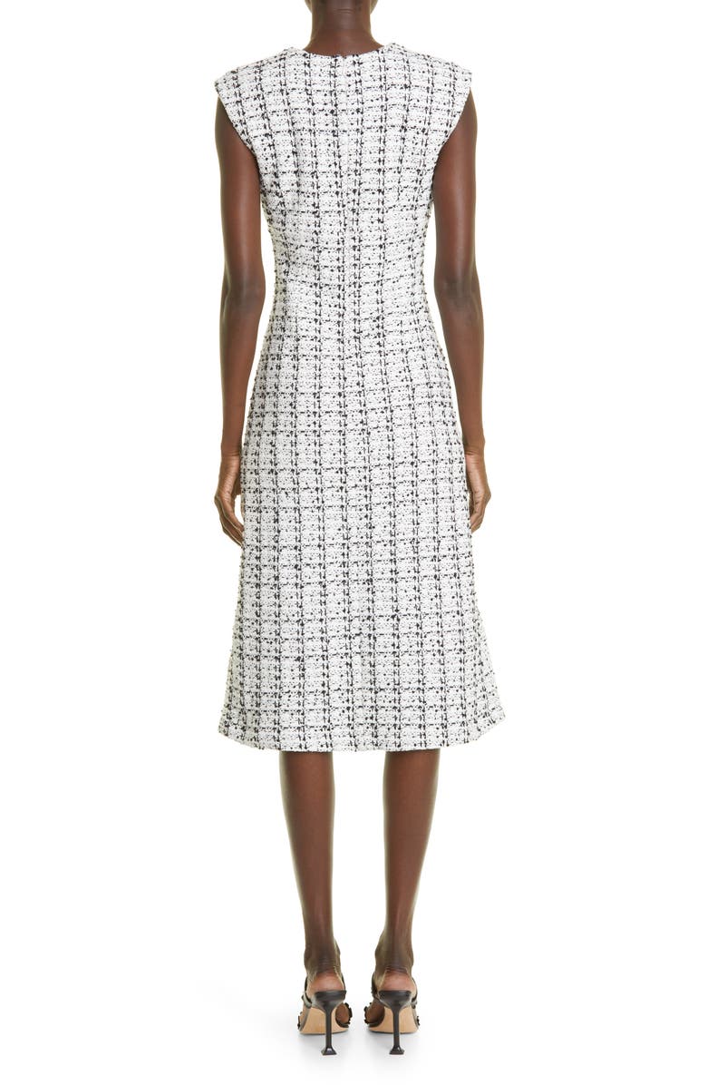 St. John Collection Plaid Textured Knit Tweed Dress, Alternate, color, 