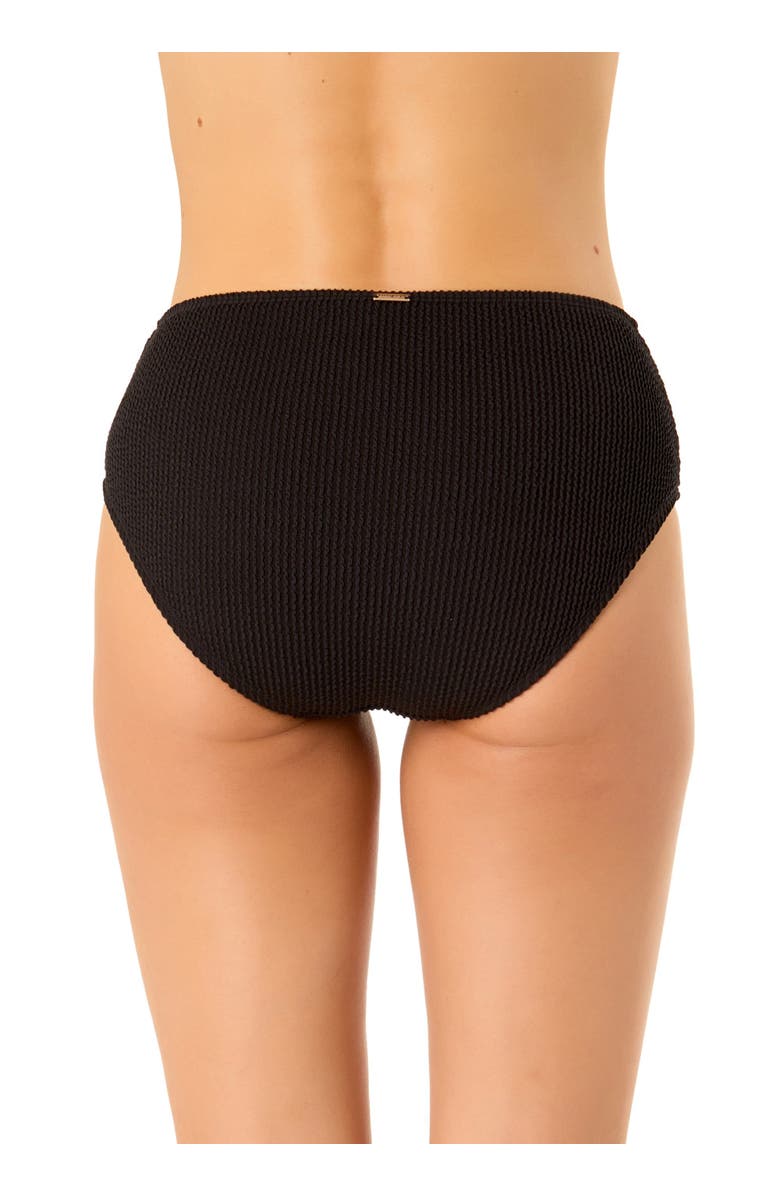 Anne Cole Women's Live In Color Textured Midrise Swim Bottom, Alternate, color, Black
