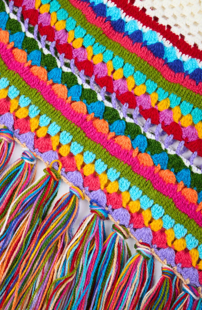 SAACHI Crochet Rainbow Fringe Shawl, Alternate, color,