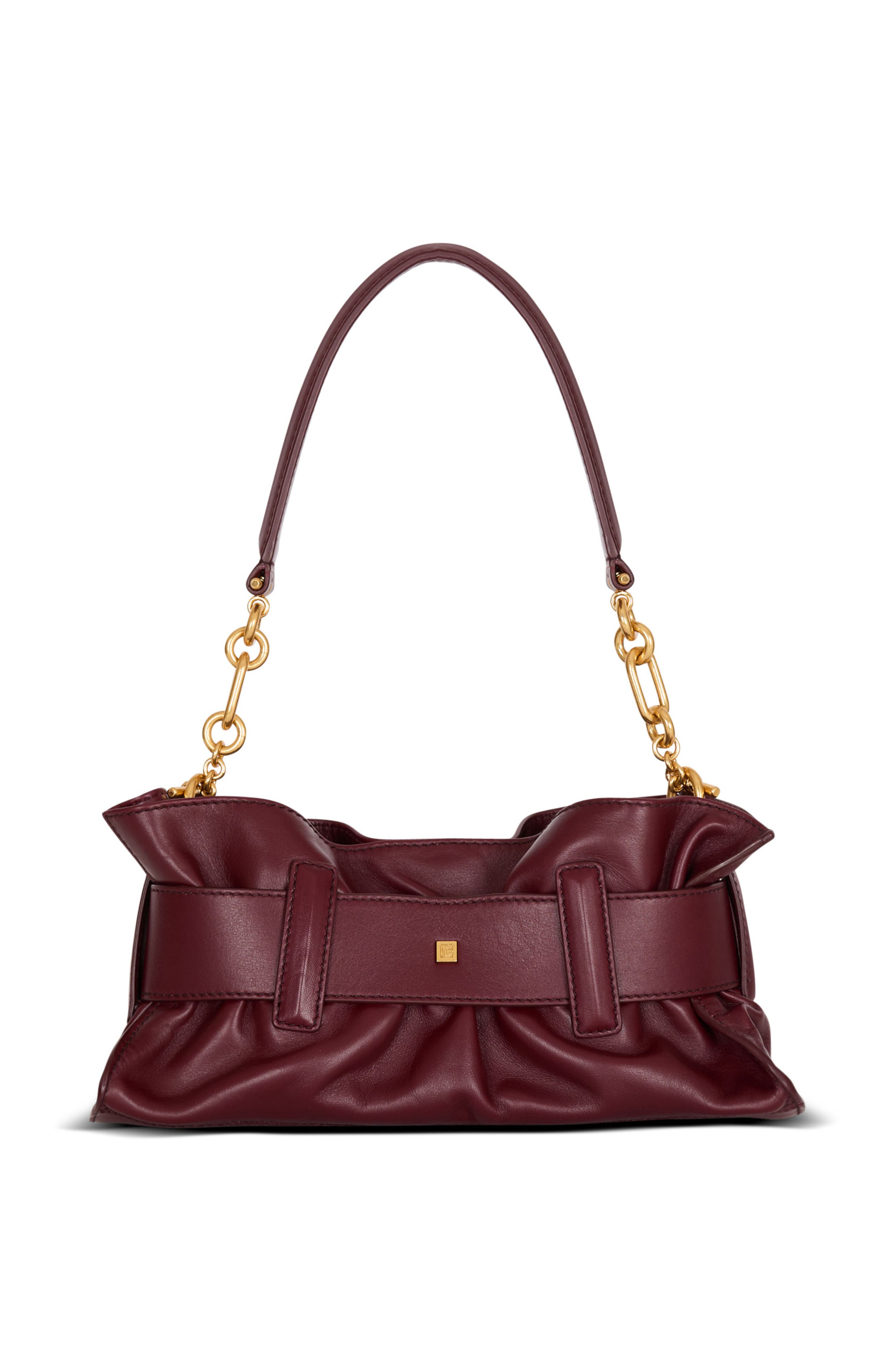 Balmain Mini Anthem Bag In Calfskin Leather, Alternate, color, Brown
